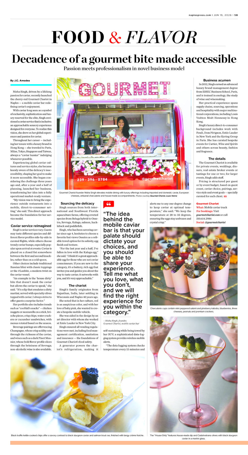 The Naples Press Food & Flavor page: Decadence of a gourmet bite made accessible