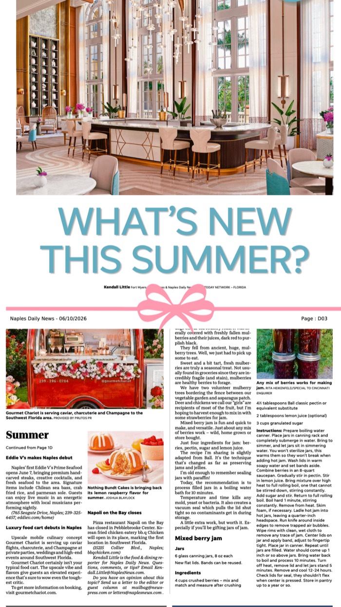 Naples Daily News print page: What's New This Summer